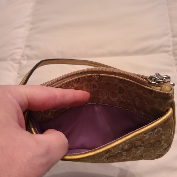 COACH gold thread wristlet - Picture 7 of 8